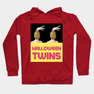 HALLOWEEN TWINS with Witch Hand (2) - Halloween Witches | Witch Mask | Halloween Costume Hoodie